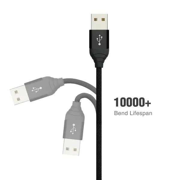 Esoulk 2A Heavy Duty Braided USB Lightning Cable 2M (6.6f) Black